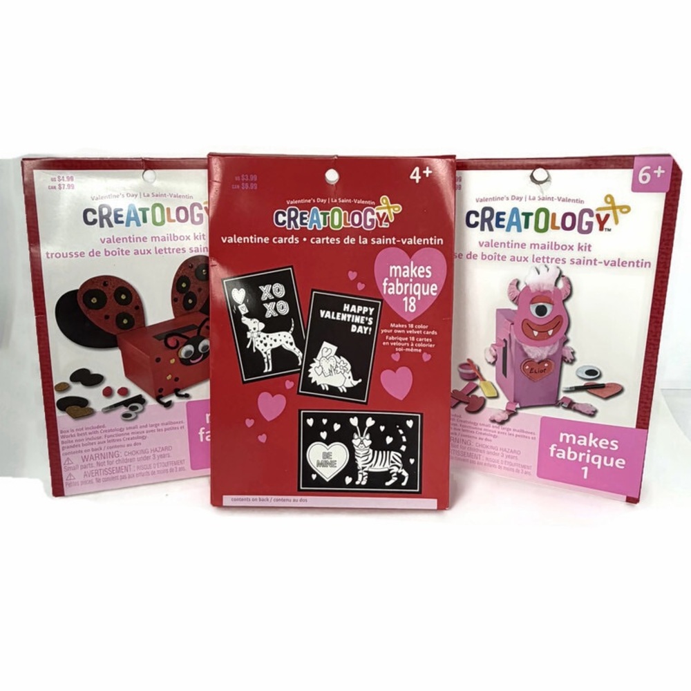 Valentine's Day Card and Mailbox Kits Lot of 3